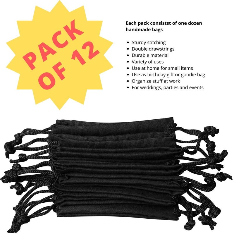 DR Drawstring Bags 12-Pack For Storage Pantry Gifts (4 x 6 inch - 12 pack) - Image 3